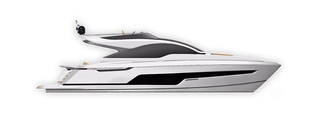 Modern white luxury yacht side view