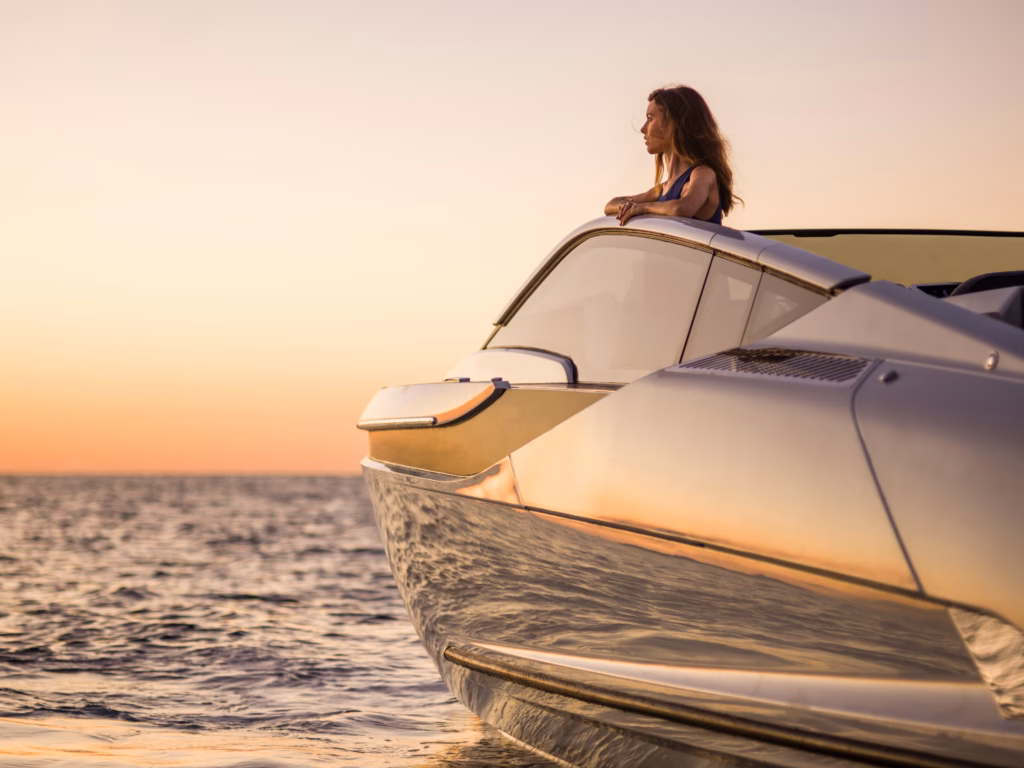 Woman on a luxury yacht